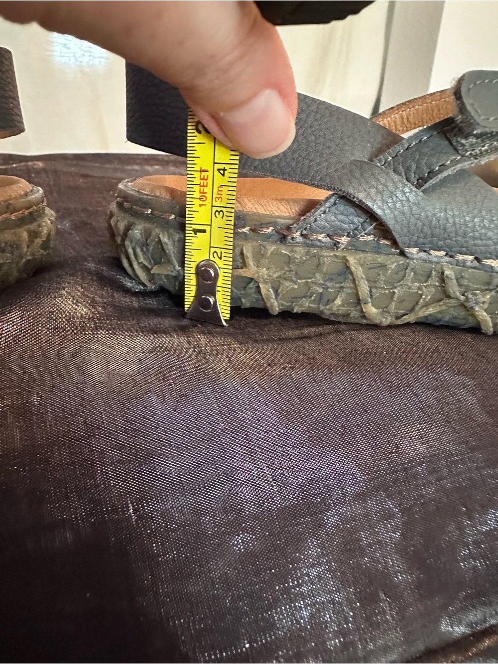 El Naturalista Blue-Gray Leather Strappy Sandals Velcro strap EU 39 US 8.5 eco - Picture 12 of 12